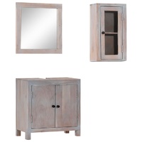 3 Piece Bathroom Furniture Set Solid Wood Acacia