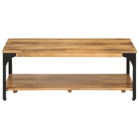 2-Layer Coffee Table 100x55x38 cm Solid Wood Mango and Steel