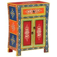 Hand Painted Sideboard 54x30x74 cm Solid Wood Mango