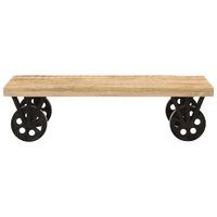 Coffee Table with Wheels 110x55x29.5 cm Solid Wood Mango