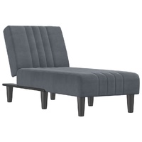 Chaise Longue Dark Grey Velvet