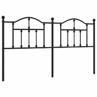 Metal Headboard Black 183 cm King