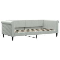 Day Bed without Mattress Light Grey 90x190 cm Velvet