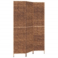 Room Divider 3-Panel Brown 122x180 cm Water Hyacinth
