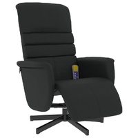 Massage Recliner Chair with Footrest Black Faux Leather