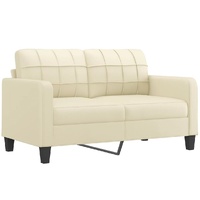 2-Seater Sofa Cream 140 cm Faux Leather