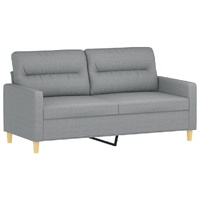 2-Seater Sofa Light Grey 140 cm Fabric