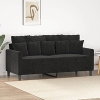 2-Seater Sofa Black 140 cm Velvet