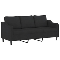 3-Seater Sofa Black 180 cm Fabric