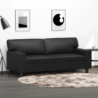 2-Seater Sofa Black 140 cm Faux Leather