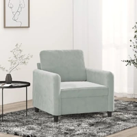 Sofa Chair Light Grey 60 cm Velvet