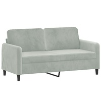2-Seater Sofa Light Grey 140 cm Velvet