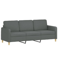 3-Seater Sofa Dark Grey Fabric 180 cm