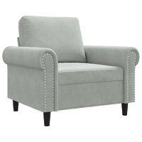 Sofa Chair Light Grey 60 cm Velvet