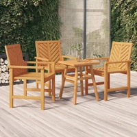 Garden Dining Chairs 3 pcs Solid Wood Acacia