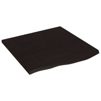 Wall Shelf Dark Brown 60x60x2 cm Treated Solid Wood Oak