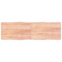 Table Top Light Brown 200x60x(2-4)cm Treated Solid Wood Live Edge