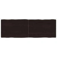 Table Top Dark Brown 140x50x(2-4) cm Treated Solid Wood Live Edge