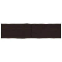 Table Top Dark Brown 160x40x(2-4) cm Treated Solid Wood Live Edge