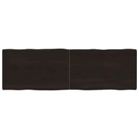 Table Top Dark Brown 160x50x(2-4) cm Treated Solid Wood Live Edge