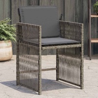 Garden Chairs with Cushions 4 pcs Grey Poly Rattan