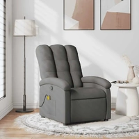 Massage Recliner Chair Dark Grey Fabric