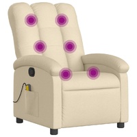 Massage Recliner Chair Cream Fabric