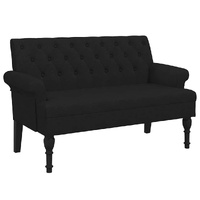 Bench with Backrest Black 120x62x75.5 cm Fabric