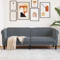 Sofa 3-Seater Dark Grey Velvet