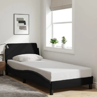 Bed Frame with Headboard "Dover" Black 90x190 cm Fabric