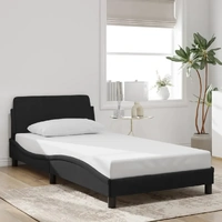 Bed Frame "Dover" Black 107x203 cm King Single Velvet