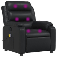 Massage Recliner Chair Black Faux Leather