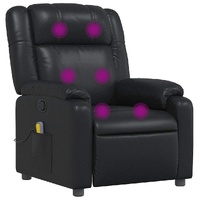 Massage Recliner Chair Black Faux Leather