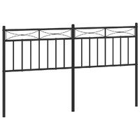 Metal Headboard Black 152 cm Queen
