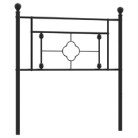 Metal Headboard Black 90 cm