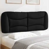 Headboard Cushion "Hvar" Black 137 cm Double Fabric