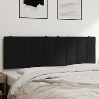 Headboard Cushion "Hanko" Black 152 cm Queen Velvet