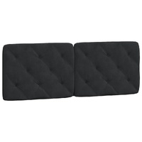 Headboard Cushion Black 137 cm Double Velvet