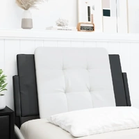 Headboard Cushion "Zadar" White and Black 90 cm Faux Leather