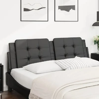Headboard Cushion "Zadar" Black 152 cm Queen Faux Leather