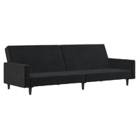 2-Seater Sofa Bed Black Velvet