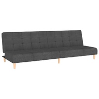 2-Seater Sofa Bed Dark Grey Fabric