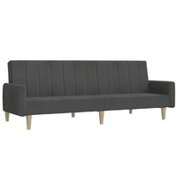 2-Seater Sofa Bed Dark Grey Fabric