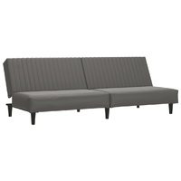 2-Seater Sofa Bed Grey Faux Leather