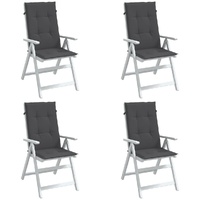 Highback Chair Cushions 4 pcs Melange Anthracite 120x50x4 cm Fabric