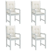 Lowback Chair Cushions 4 pcs Melange Cream 100x50x4 cm Fabric
