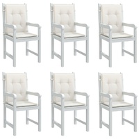 Lowback Chair Cushions 6 pcs Melange Cream 100x50x4 cm Fabric