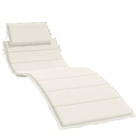Sun Lounger Cushion Melange Cream 186x58x4 cm Fabric