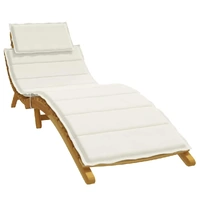 Sun Lounger Cushion Melange Cream 186x58x4 cm Fabric