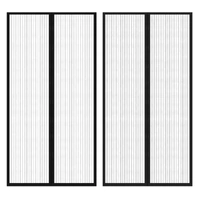 Insect Door Curtain 210 x 100 cm 2 pcs Magnet Black